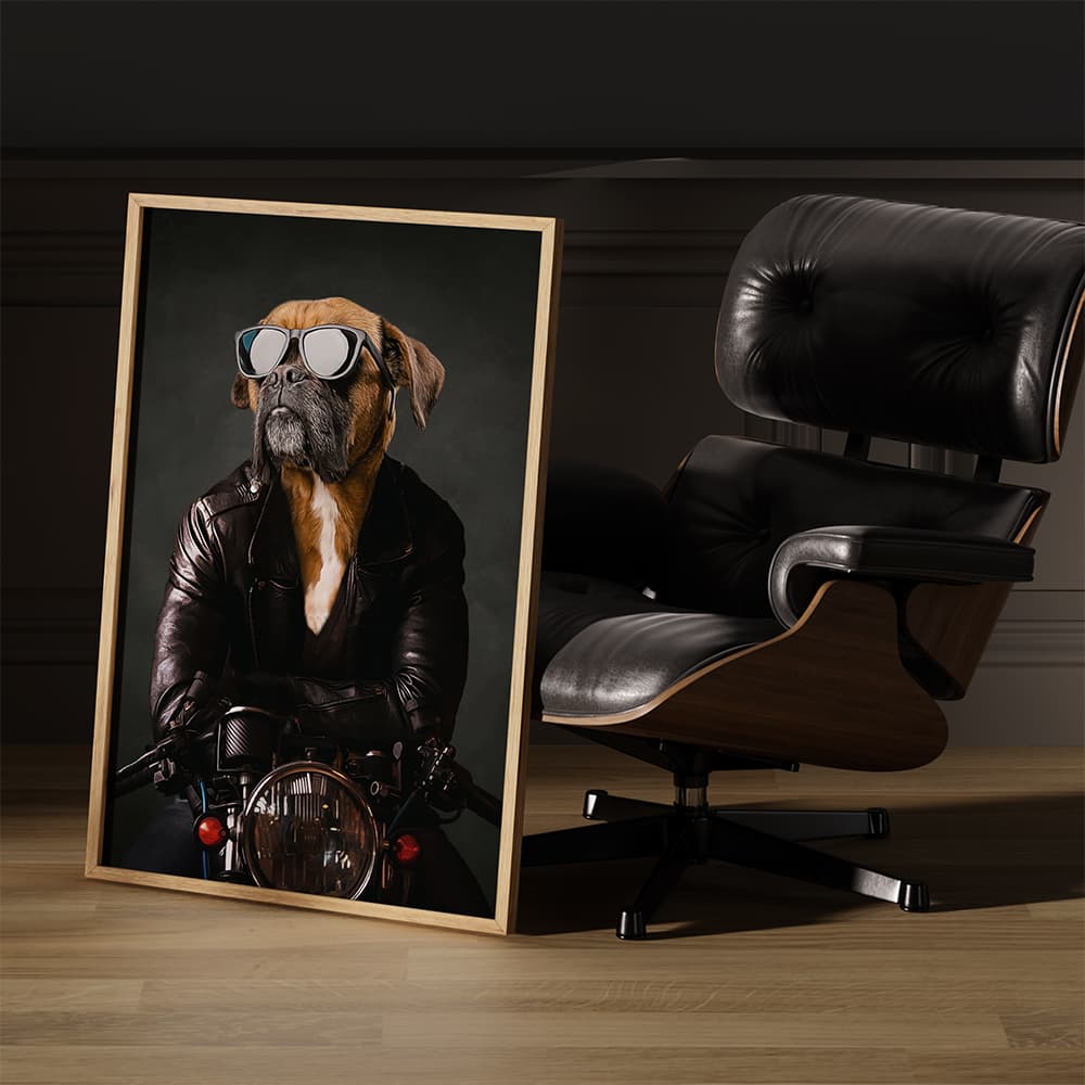 The Motorcyclist - Pet Portrait